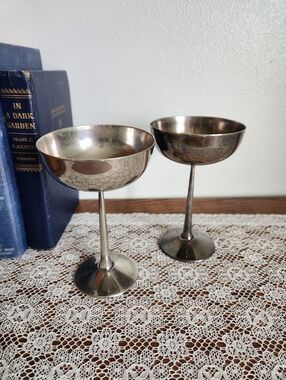 Silver-Plated Champagne Goblets - Set of 2